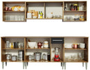 Cozinha Completa Madesa Emilly Fire com Balcão e Armário Aéreo Reflex - Rustic/preto