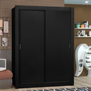 Guarda-Roupa Solteiro 2 portas Correr Denver Preto Madesa MDP