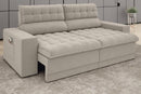 Sofá Omega Retrátil e Reclinável Velosuede Areia 2,30m (L)
