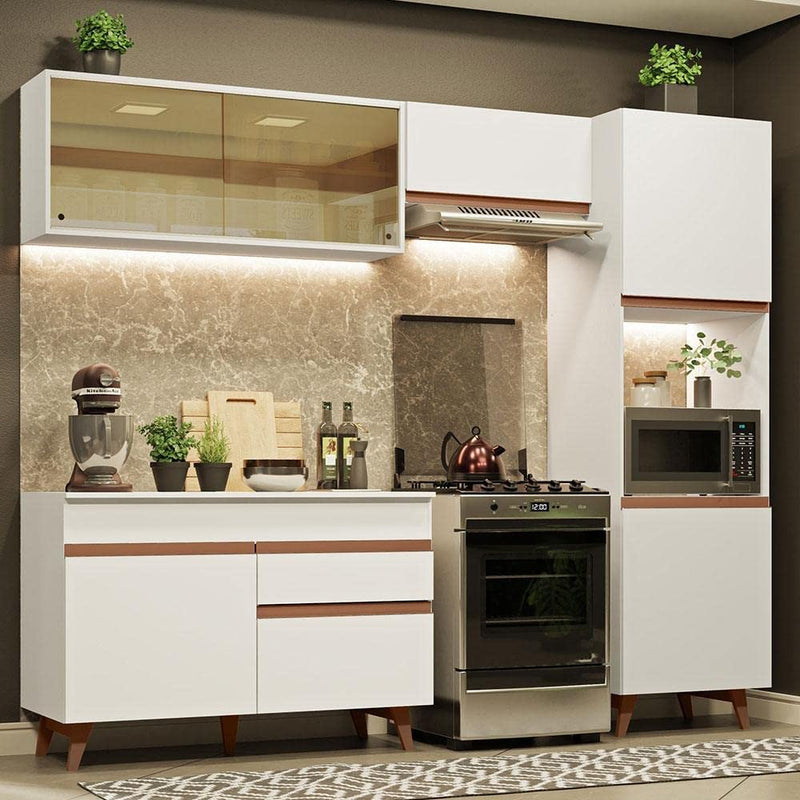 Cozinha Completa Madesa Reims Xa250003 com Armário e Balcão - Branco