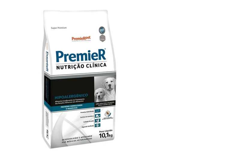 Ração Premier Cão Hipo. Prot. Hidro. Mandioca Med Grd 10,1Kg