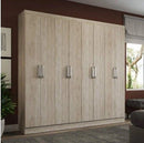 Guarda-Roupa Casal Ele & Ela 8 Portas 8 Prateleiras Malbec Bege - Decibal Móveis