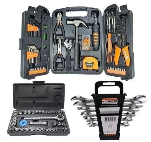 Kit Jogo De Ferramentas Sparta 175 Pcs C/ Soquetes E Chaves