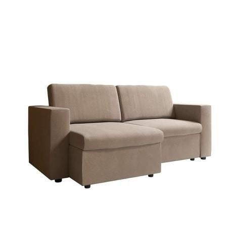 Sofá 3 Lugares Retrátil Zoy Suede Bege